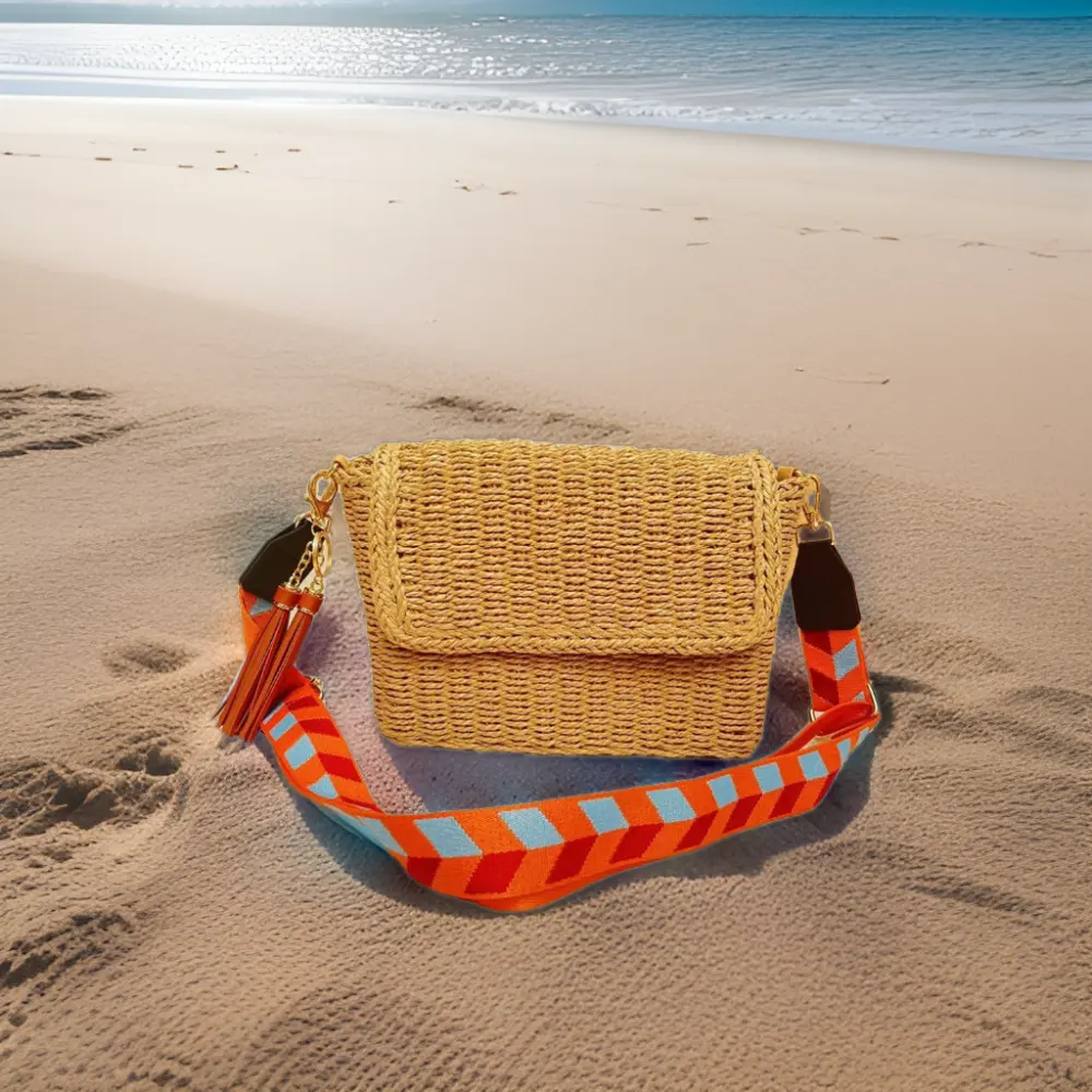 2023 custom summer paper straw beach tote borsa da donna borsa a tracolla fatta a mano borse in rattan intrecciate a mano