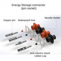 Adaptateur d'alimentation rond 6 mm à courant élevé 70-200A en cuivre plaqué argent avec prise mâle en nylon, indice de protection IP67, 1000V, orange