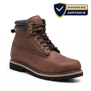 Chaussures de travail imperméables <span class=keywords><strong>pour</strong></span> homme, chaussures de travail <span class=keywords><strong>pour</strong></span> l'exploitation minière, la construction, la randonnée, l'escalade, chaussures de travail marron, bottes de sécurité, semelle en caoutchouc, chaussures de sécurité - Product Image 1