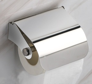 Moderno Dispenser per Rotoli di Carta Igienica Spazzolato in Acciaio Inox 304 <span class=keywords><strong>Portarotolo</strong></span> con Coperchio Montaggio a Parete - Product Image 6