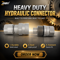 Coupleur rapide hydraulique VEP 3/4" filetage G 48MPa, raccord rapide haute pression pour machines de construction et réparation de véhicules