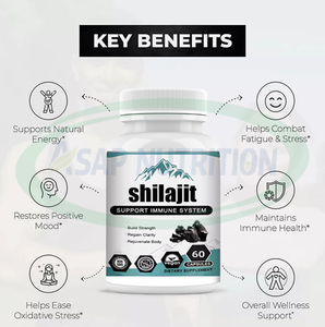 Capsules d'extrait de Shilajit de l'Himalaya biologique 1000mg Supplément de mousse de mer pour adultes Supplément de capsule de Shilajit naturel - Product Image 3