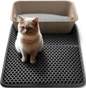 Amazons meistverkaufte Katzenklo Haustiermatte Fallsandmatte Fallfalle wasserdichte und waschbare EVA Doppelschicht Katzenklo