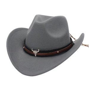 Vente en gros nouveau chapeau de cowboy en feutre western chapeau de cow-boy de fête ethnique décontracté chapeau fedora pour adulte - Product Image 3