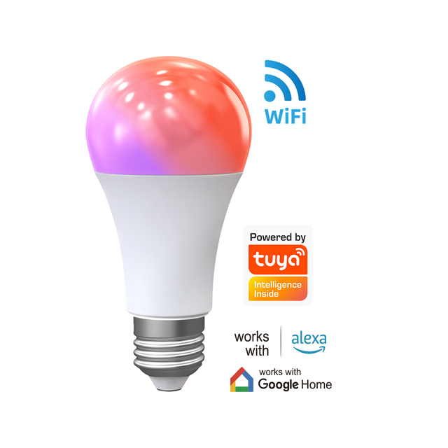 RGBCW Dimming Color Wifi E27 E26 9W LED Light Bulb Bombillos LED Tuya Smart Life App Alexa Google