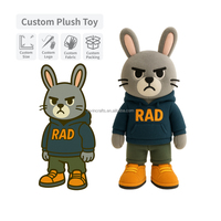 Peluche personnalisée Chat cool avec visage brodé Style sweat à capuche Peluche personnalisée OEM ODM Producteur et usine de peluches personnalisées