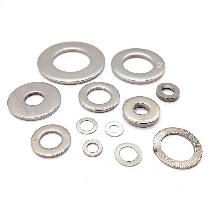 High Quality Customized 304 Stainless Steel Carbon Steel Flat Washer M3M4M5-M20 Stamping Type Plated Anodizing Finish DIN