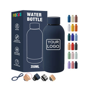 工場500mlステンレス鋼二重壁断熱小口ドリンクウォーターボトルカスタムロゴ付きラバーダークブルー350mlマグ - Product Image 1