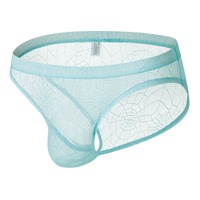 HL020 Ropa Interior Sexy para Hombre, Transpirable, Diseño de Telaraña, Cintura Baja, Transparente, de Nailon, Modelo B603