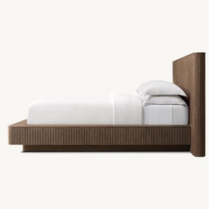 โครงเตียงไม้สำหรับผู้ใหญ่ทำจากไม้เนื้อแข็งเฟอร์นิเจอร์ห้องนอนขนาดคิงไซส์ - Product Image 5