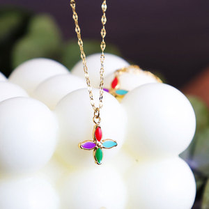 Collar de Joyería con Colgante de Diseño en Acero Inoxidable 316L, Resistente al Agua y al Deslustre, Chapado en Oro de 18k para Mujer - Product Image 1