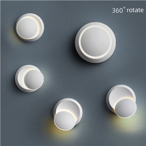 Applique murale LED carrée moderne <span class=keywords><strong>BAHE</strong></span> avec abat-jour en forme de lune en travertin, style Wabi-Sabi pour chambre à coucher, hôtel et couloir - Product Image 3