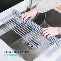 Égouttoir de vaisselle en acier inoxydable, pont d'évier, Portable, avec porte-ustensiles, support pliable, pour évier de cuisine