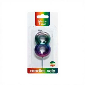 Vela Decorativa Hecha A Mano No. 8 Degradada 6cm Patrón Cónico para Fiestas Bares Decoración del Hogar Vacaciones Hecho de Cera de Parafina - Product Image 1