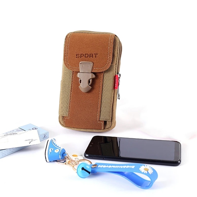 Luxury Universal Canvas Waterproof Mobile Phone Bag Wallet Case Belt Pouch Coin Purse Cover