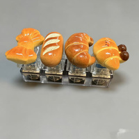 Mainan Fidget Keycap Makanan Mini Plastik Menyala, Penguji Sakelar 4 Tombol, Pereda Stres Portabel untuk Meja, Permainan Sensorik, Usia 5 hingga 7 Tahun