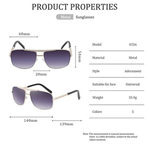 Gafas de Sol de Moda con Doble Puente Metálico y Lentes de PC con Protección UV400 para Hombre, Diseño Grande y Avanzado - Product Image 3