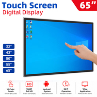 Venta caliente Pantalla de monitor LCD de 65 pulgadas Conexión WIFI interactiva y pantalla táctil capacitiva PC todo en uno