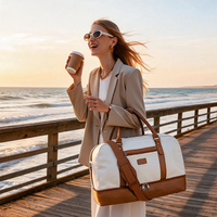 Sac de voyage tendance pour femme, sac de week-end, sac fourre-tout avec poche à chaussures, sac de sport pour les vacances