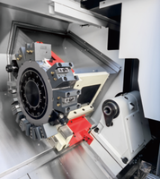 Tour CNC robuste à double broche à banc incliné avec guidage en boîte, 3 axes haute précision