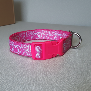 Collar De Perro, Ajustable, Rosa, Remolinos, Pasear Perros, Perros - Product Image 1