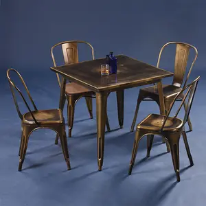 Современное деревянное кафе ресторан фаст-фуд бар столовая мебель штабелируемые винтажные бистро столы и стулья наборы