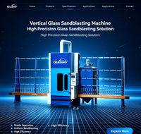 Machine de sablage de verre verticale intelligente à commande PLC Glasino, facile à utiliser