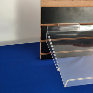 Étagère à angle droit <span class=keywords><strong>avec</strong></span> <span class=keywords><strong>rebord</strong></span> et support arrière, étagère d'exposition en acrylique transparent, accessoires pour panneau mural à lattes en acrylique - Product Image 6