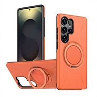 Étui de téléphone magnétique métallique pour voiture pour S26 Ultra & A16 avec support rotatif à 360 degrés, protection antichute en alliage de zinc PCTPU