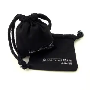 wholesale custom small canvas cotton drawstring pouch bag for small objects