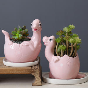 <span class=keywords><strong>Maceta</strong></span> <span class=keywords><strong>de</strong></span> Cerámica con Diseño <span class=keywords><strong>de</strong></span> Dibujos Animados, Blanca con Puntos, Resistente a la Corrosión, para Escritorio, con Diseño Abstracto <span class=keywords><strong>de</strong></span> <span class=keywords><strong>Dinosaurio</strong></span> - Product Image 3