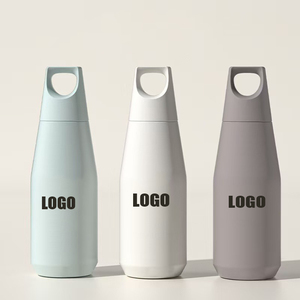 Botella de agua con agarre de mano sin BPA aislada a prueba de fugas de acero inoxidable de doble pared de lujo personalizada termo recubierto de polvo de Color sólido - Product Image 2