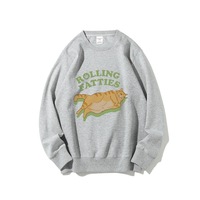 Sweat-shirts à col rond en coton mélangé, impression personnalisée, chat mignon, vêtements de travail, prix bas, 300 GSM, 10 couleurs