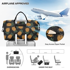 New Arrival Custom Pineapple Duffel Bag Lightweight Adjustable Straps Unisex Travel Sport Bag With Toiletry Bag - Product Image 5
