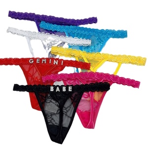 Tùy chỉnh kim loại Rhinestone thư Bikini thong phụ nữ Sexy Ren G-<span class=keywords><strong>string</strong></span> đồ lót cá nhân tên đồ lót biểu tượng tùy chỉnh - Product Image 2