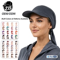 Gorra Plegable de 2 Paneles Personalizada para Mujer, Visera Transpirable con Banda Elástica, Protección UV, Gorro con Pañuelo
