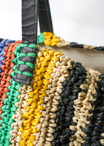 Women's Eco Friendly Straw <b>Raffia</b> Messenger <b>Bag</b> Vintage Bohemian Leather Handle Custom Fashion Handbag for Daily Use - Product Image 6