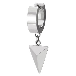 Huggie <b>Earrings</b> Triangular Cone Pendant Titanium Steel Geometric Street Style Fashion <b>Cuff</b> <b>Earrings</b> - Product Image 2
