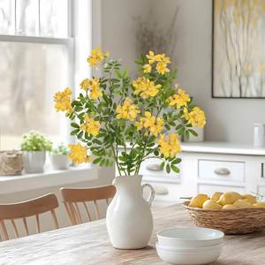 Flores Artificiales de Color Amarillo, Hojas de Flor de Osmanthus, Planta para Decoración del Hogar, Fiestas y Bodas - Product Image 4