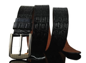 Goffrato coccodrillo modello da uomo Jeans in vera pelle cintura con fibbia a punta - Product Image 3