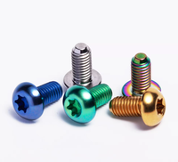 Sekrup Titanium Torx Pan Head Metrik Inci Kelas TC2/TC4 Warna Anodized ISO14583 Kustom OEM Sepeda Motor Dirgantara