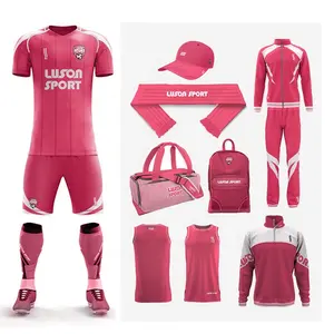 Luson Top Thaise Kwaliteit Roze Voetbalkleding 7 # Voetbaluniformen Voetbalshirts Custom Sneldrogende Voetbalclub Voetbalshirt