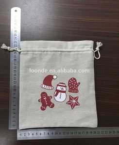 Bolsas de Cordón Biodegradables Personalizadas de 11x14 cm, Impresas con Diseño Navideño, de Yute y Lino, Serigrafía, Logotipo Económico para Regalos de Algodón y Seda - Product Image 4