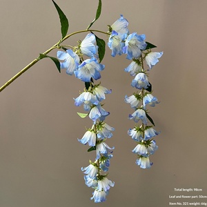Fleurs artificielles imprimées en 3D, rose et lys, <span class=keywords><strong>à</strong></span> tons bleus, en branche unique, pour décoration de plafond, mur floral, allée et chemin de fleurs pour hôtels - Product Image 2