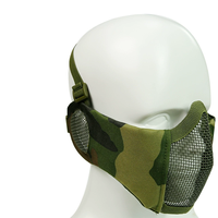 Masque en maille demi-visage avec protection des oreilles lunettes tactiques pour hommes adultes femmes BBS Paintball tir CS jeux de survie Cosplay