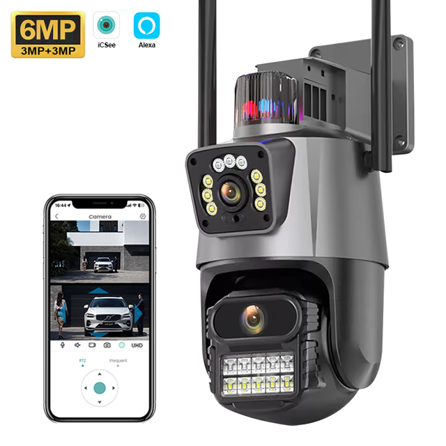 6MP Wireless IP Security CCTV Ptz Dome Camera AI Human Detection Linkage Alarm Icsee Ptz Camera