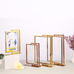 ป้ายโฆษณาสแตนเลส A4 แบบตั้งโต๊ะสองด้าน พร้อมขาตั้งโชว์โปสเตอร์ บอร์ด KT สำหรับจัดแสดงสินค้าในห้างสรรพสินค้า - Product Image 1