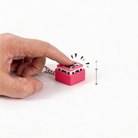 Porte-clés anti-stress en plastique imprimé en 3D avec sensation de clavier mécanique et bouton de pression Fidget Clicker pour cadeau promotionnel original