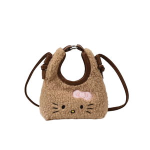 Mini Borsa a Secchiello in Pelliccia Sintetica a Forma di Gatto - Borsetta Kawaii in Pile a Tracolla per Donne - Product Image 1