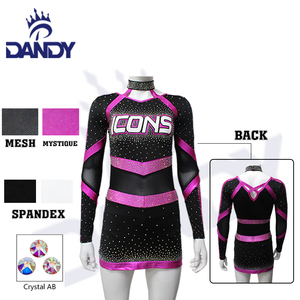 Gratis Ontwerp Cheerleader Uniformen Custom Blauw Paars Vrouwen <span class=keywords><strong>Cheerleading</strong></span> Kostuums Groothandel Spandex Stof Voor Volwassenen